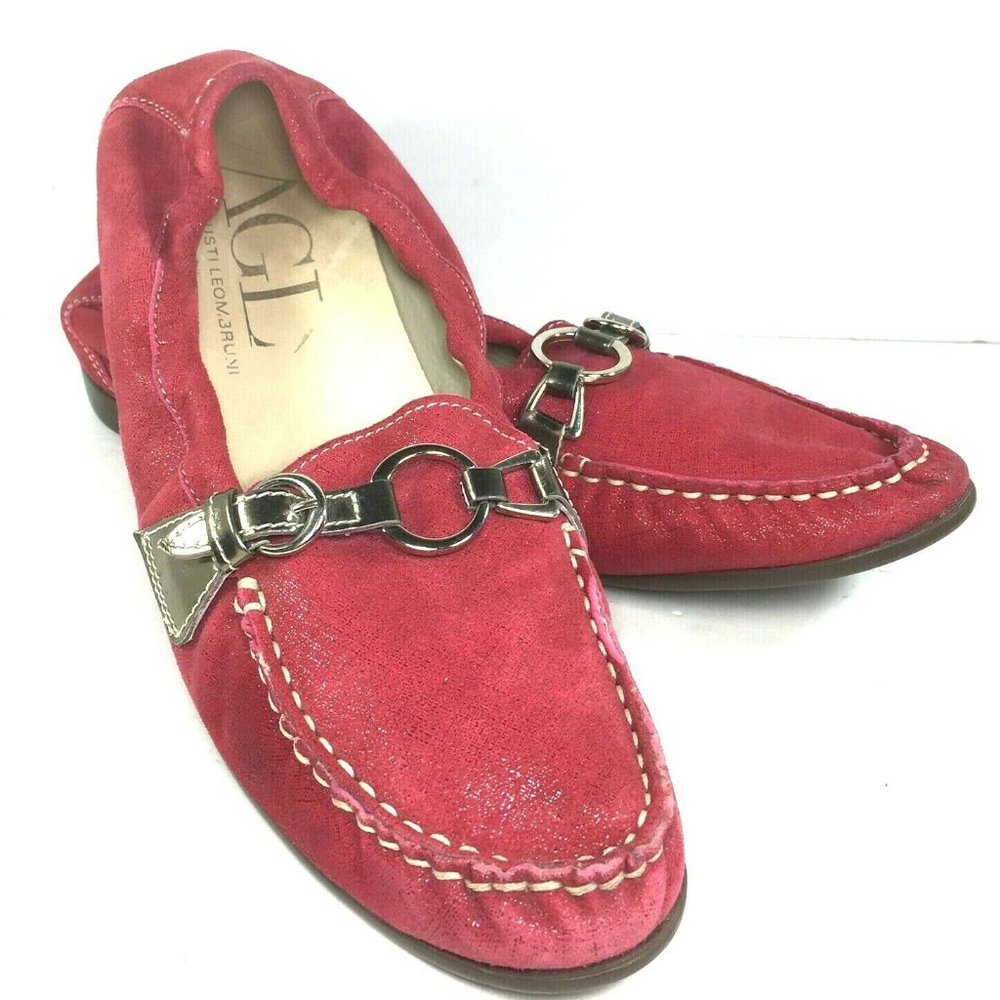 ATTILIO GIUSTI LEOMBRUNI Fuchsia Suede Flats